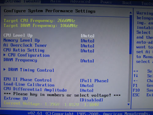 ASUS Rampage II Extreme настройки разгона 1
