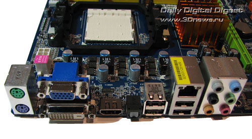  ASRock A780GXH/128M задняя панель 