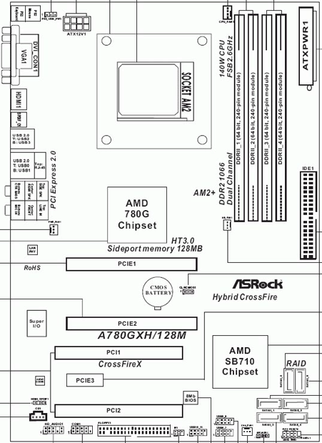  ASRock A780GXH/128M схема 