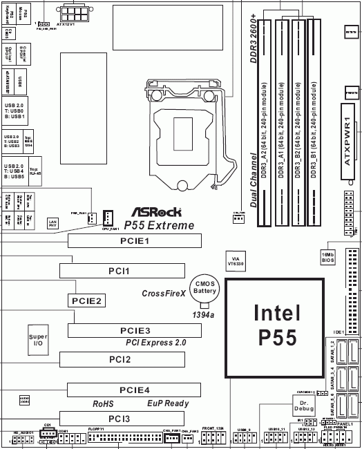  ASRock P55 Extreme схема 