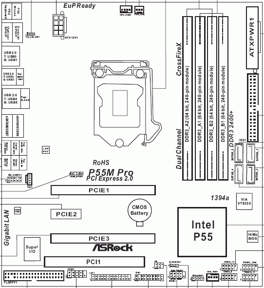  ASRock P55M Pro схема 