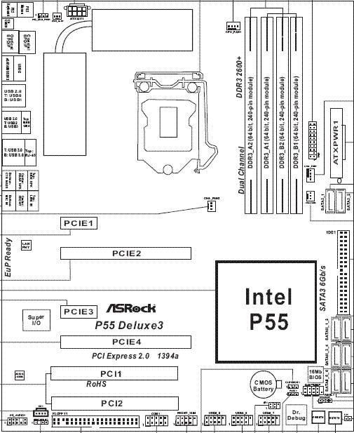  ASRock P55 Deluxe3 схема 