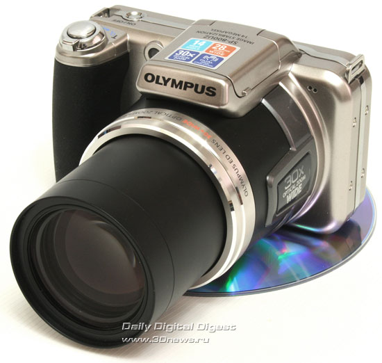  Olympus SP-800UZ. Вид общий. Объектив в телеположении 