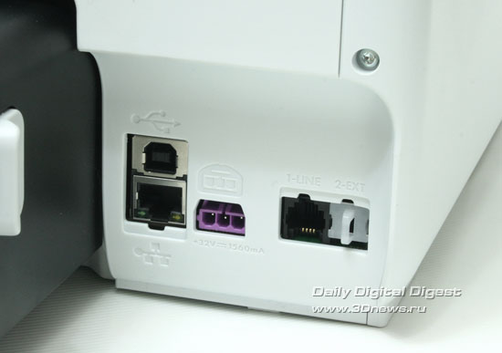  HP Officejet Pro 6500 Wireless E709n. Разъемы на тыльной стороне 