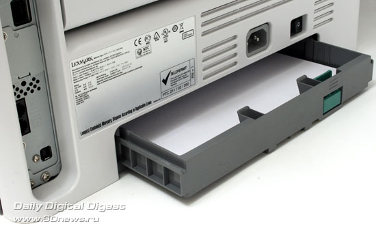  Lexmark x364dn. Выступ лотка за границы корпуса при установке формата листа Legal 