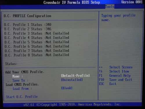 ASUS Crosshair IV OC Profile