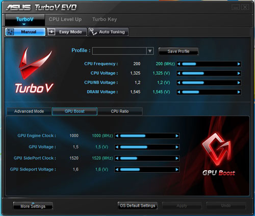 ASUS M4A88TD-V EVO/USB3 разгон TurboV GPU