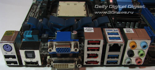  ASUS M4A88TD-V EVO/USB3 задняя панель 