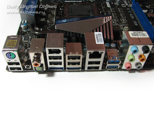  MSI P67A-GD65 задняя панель 
