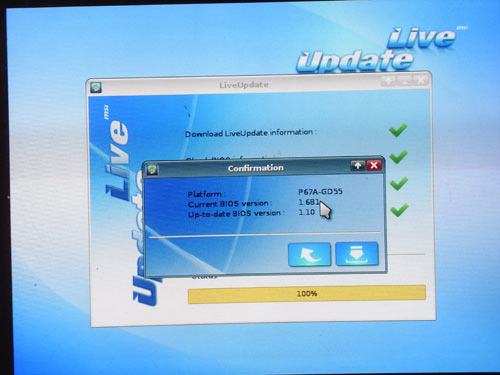 MSI P67A-GD65 Live Update