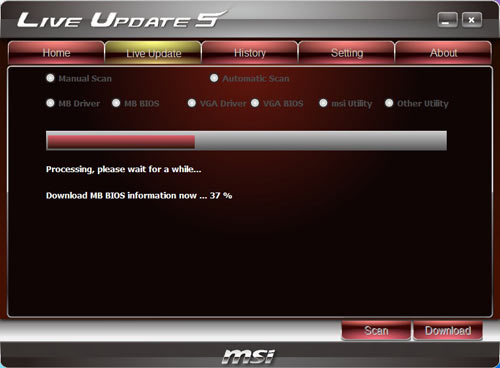 MSI P67A-GD65 Live Update Windows