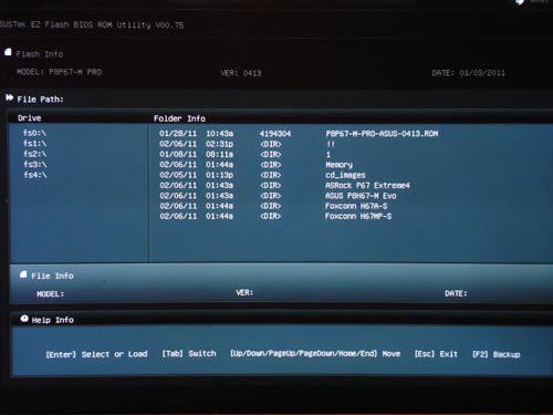 ASUS P8P67-M Pro EZ Flash 2