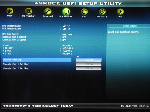 ASRock E350M1 системный мониторинг