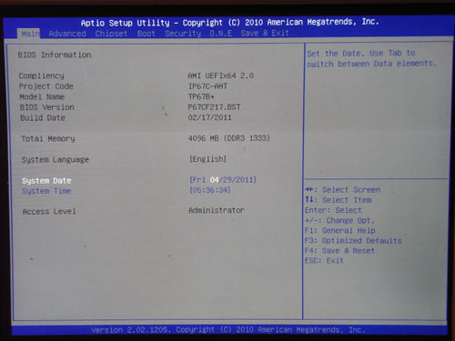 Biostar TP67B+ BIOS