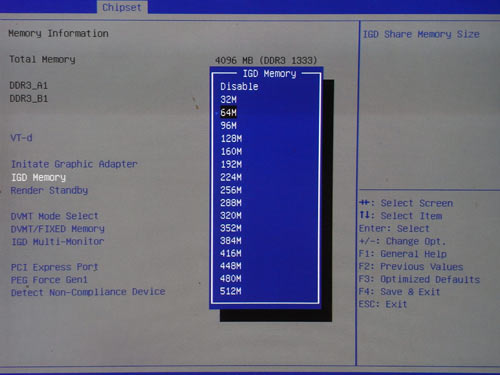 Biostar H67MH GPU Memory