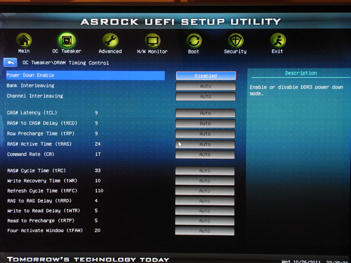ASRock A75M-ITX настройки памяти 1
