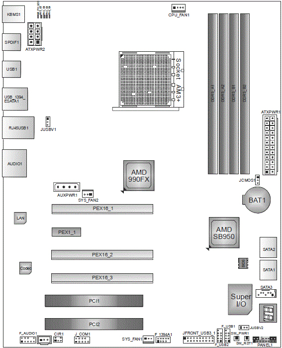  Biostar TA990FXE схема 