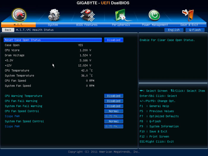 Gigabyte B75M-D3H системный мониторинг 1