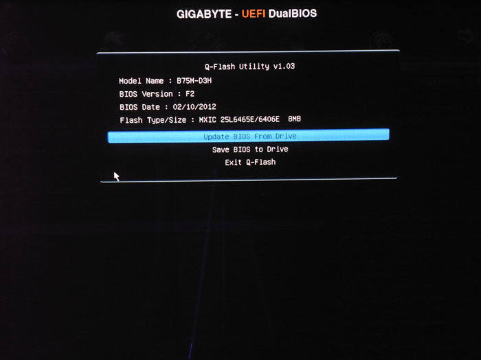 Gigabyte B75M-D3H Q-Flash