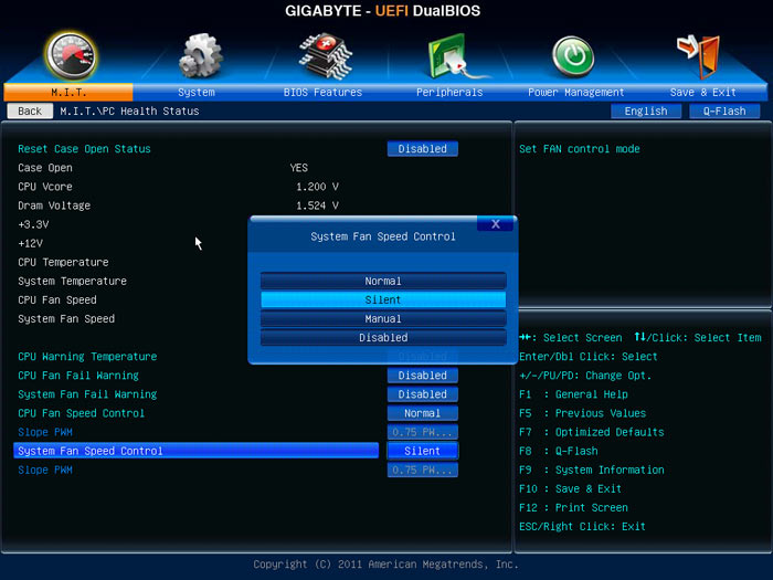 Gigabyte B75M-D3H системный мониторинг 2