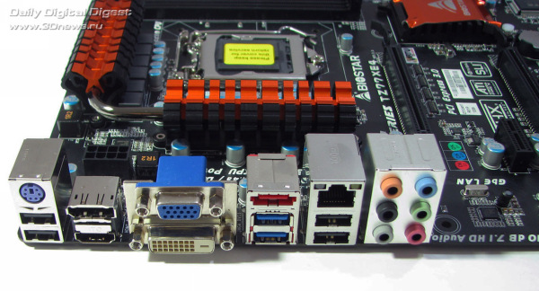  Biostar TZ77XE4 задняя панель 