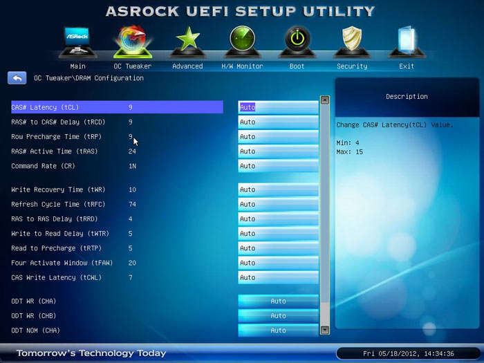 ASRock Z77 Extreme6 настройки памяти 1