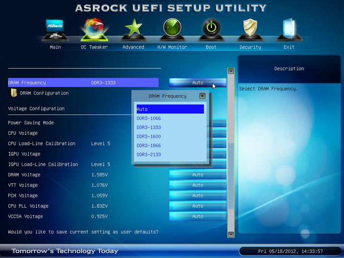 ASRock Z77 Extreme6 частота памяти