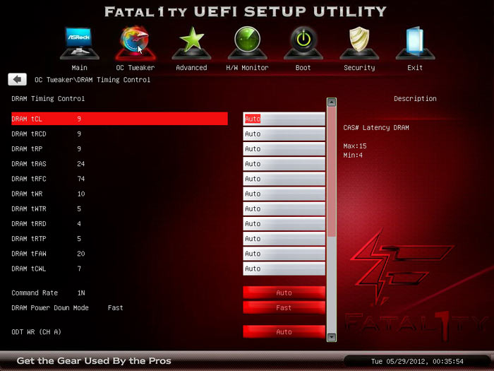 ASRock Fatal1ty X79 Professional настройки памяти 1