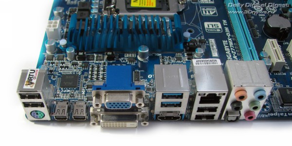  Gigabyte Z77MX-D3H TH задняя панель 