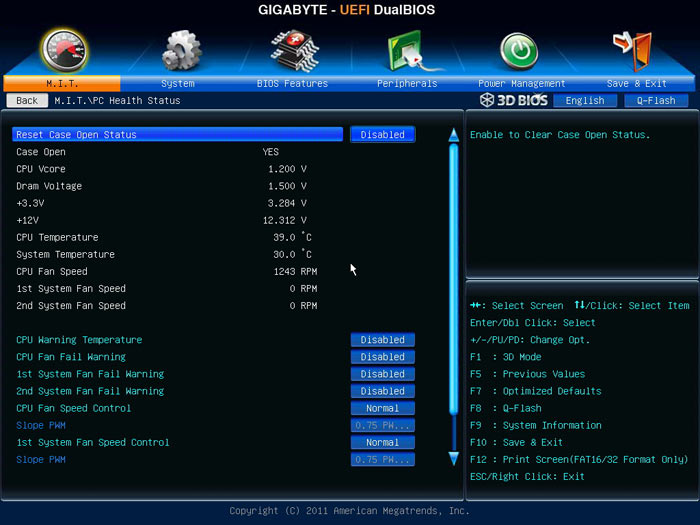 Gigabyte Z77MX-D3H TH системный мониторинг 1