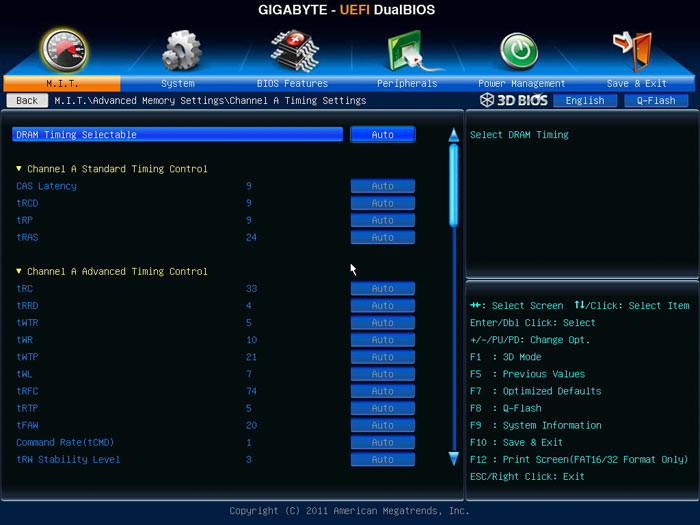 Gigabyte Z77MX-D3H TH настройки памяти 2