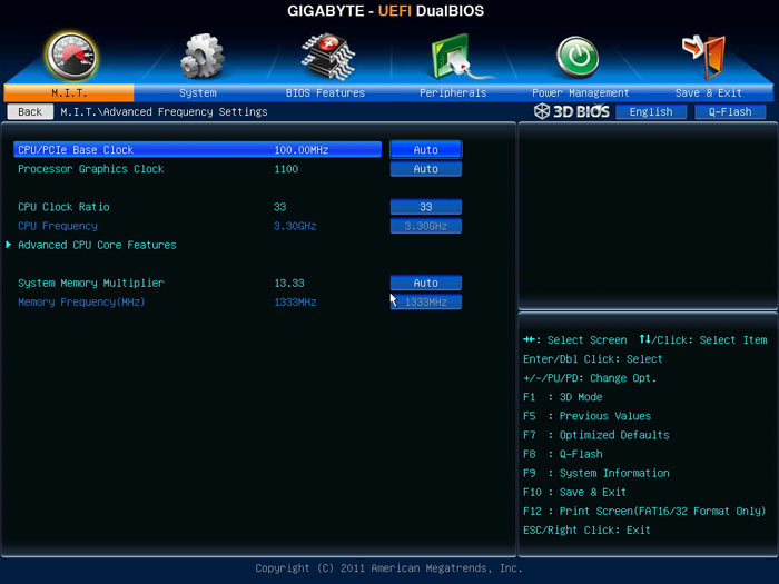 Gigabyte Z77MX-D3H TH настройки разгона 1