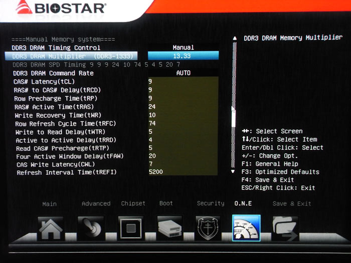 Biostar Hi-Fi Z77X настройки памяти 1