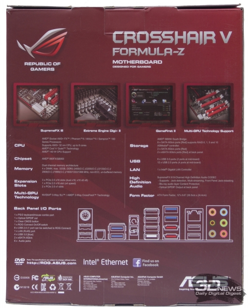 Задняя сторона упаковки &mdash; обзор материнской платы ASUS Crosshair V Formula-Z 