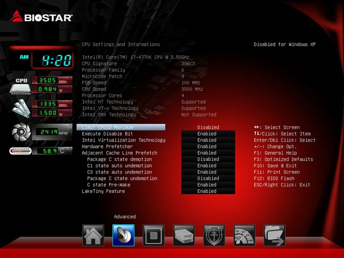 Biostar Hi-Fi Z87X 3D CPU