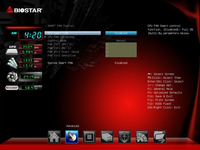 Biostar Hi-Fi Z87X 3D системный мониторинг 2