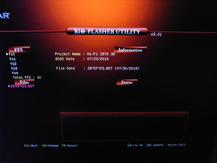 Biostar Hi-Fi Z87X 3D BIOS update 1