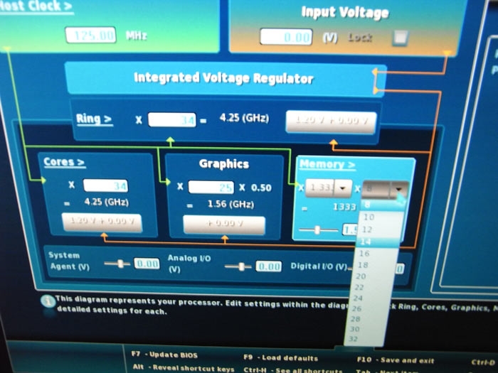 Intel DZ87KLT-75K частота памяти