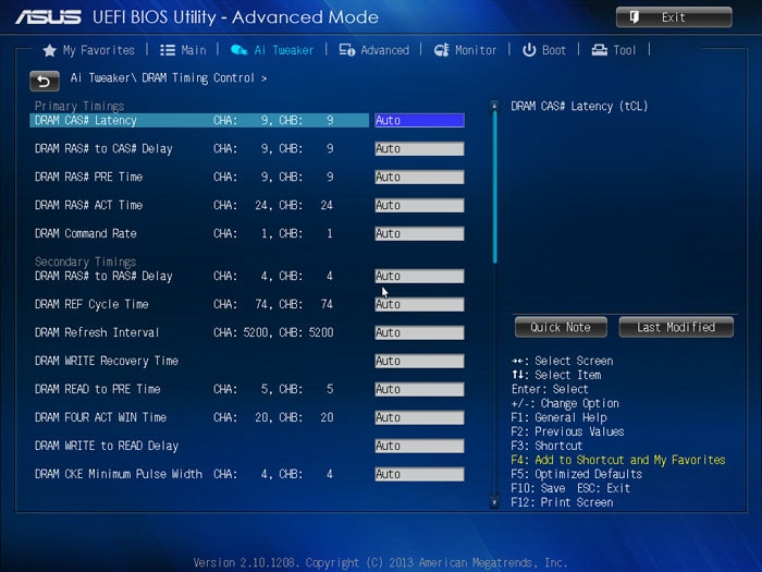 ASUS Z87 Deluxe настройки памяти 1