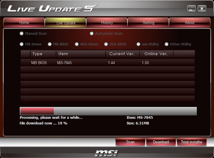 MSI Z87-GD65 Live Update Windows