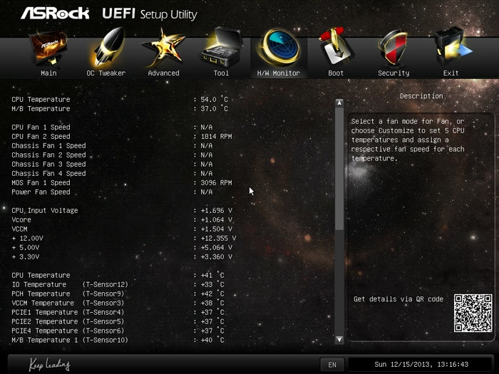 ASRock Z87 OC Formula системный мониторинг 1