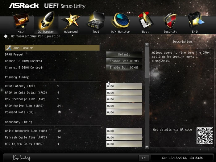 ASRock Z87 OC Formula настройки памяти 1