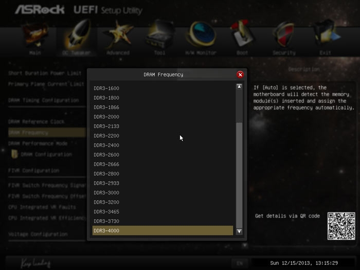 ASRock Z87 OC Formula частота памяти