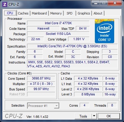 ASRock Z87 Extreme4/TB4 штатная частота