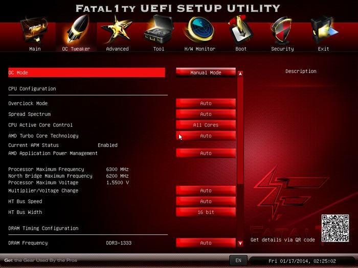 ASRock Fatal1ty 990FX Killer настройки разгона 1