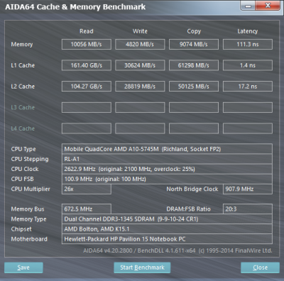  HP Pavilion 15-n029sr system information: CPU cache and memory 