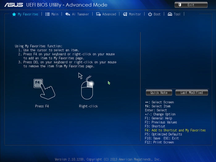 ASUS A88X-PLUS Favorites