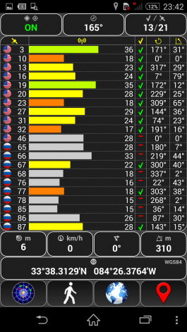  GPS/GLONASS test, about 1 minute after start: Sony Xperia Z2 
