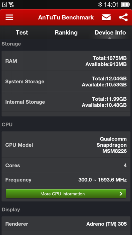  Oppo N1 mini: system info 