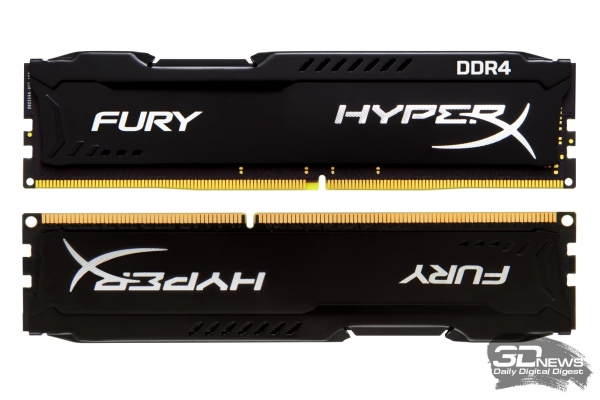  Сверху &ndash; модуль DDR4 SDRAM; снизу &ndash; модуль DDR3 SDRAM 